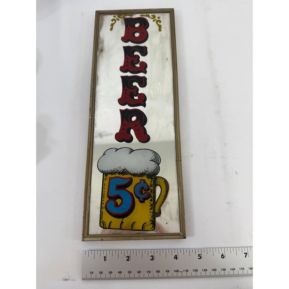 Vintage 5 Cent Beer Victorian-style Mirror Sign